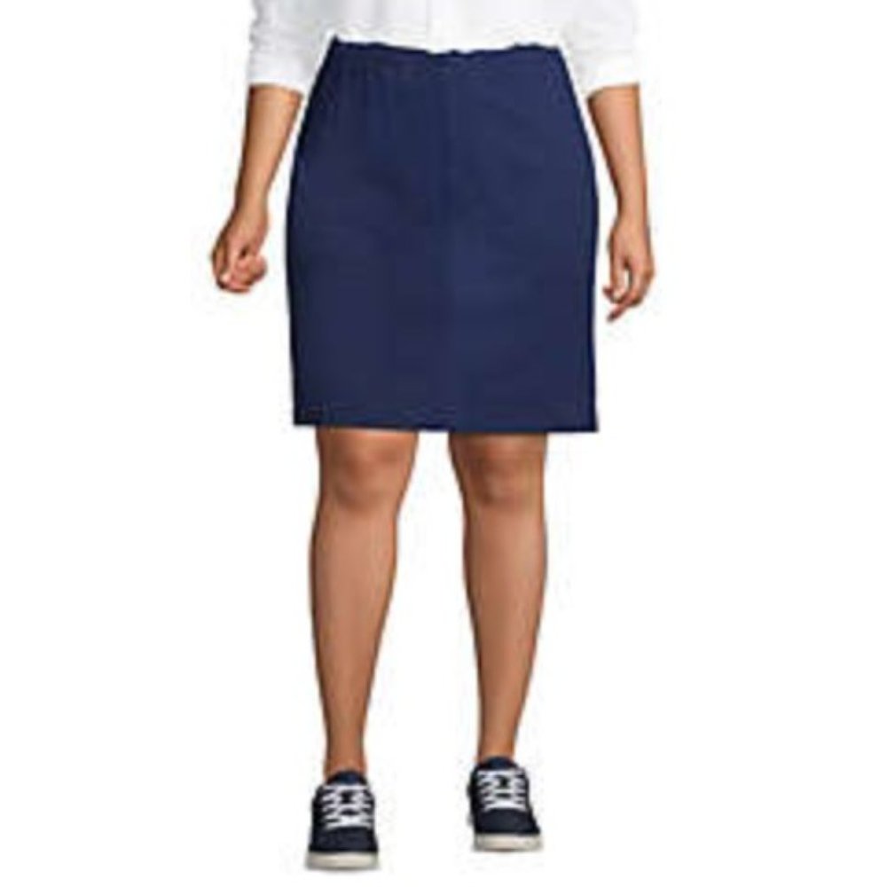 22W Lands' End Skort - Navy Blue Chino Cotton Skirt-Skort